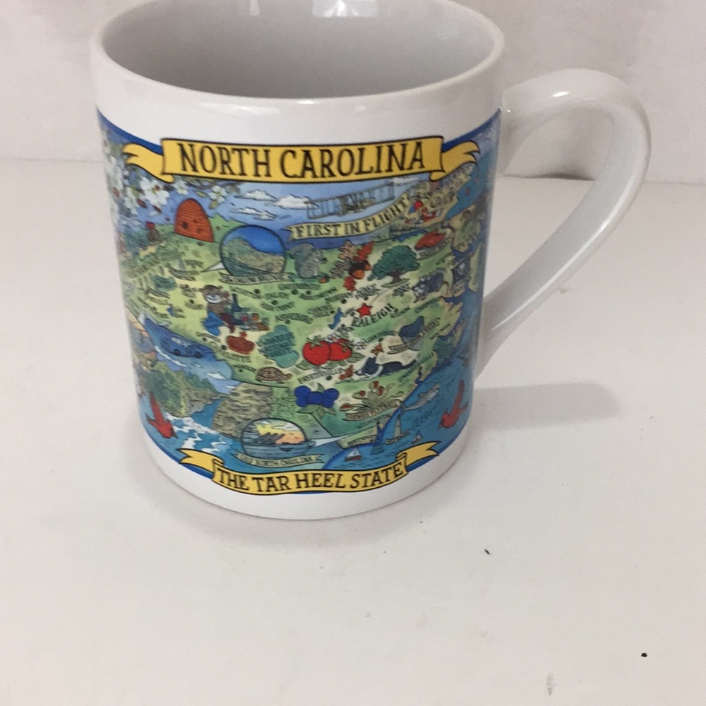North Carolina The Tarheel State First in Flight  Map Oversized Mug